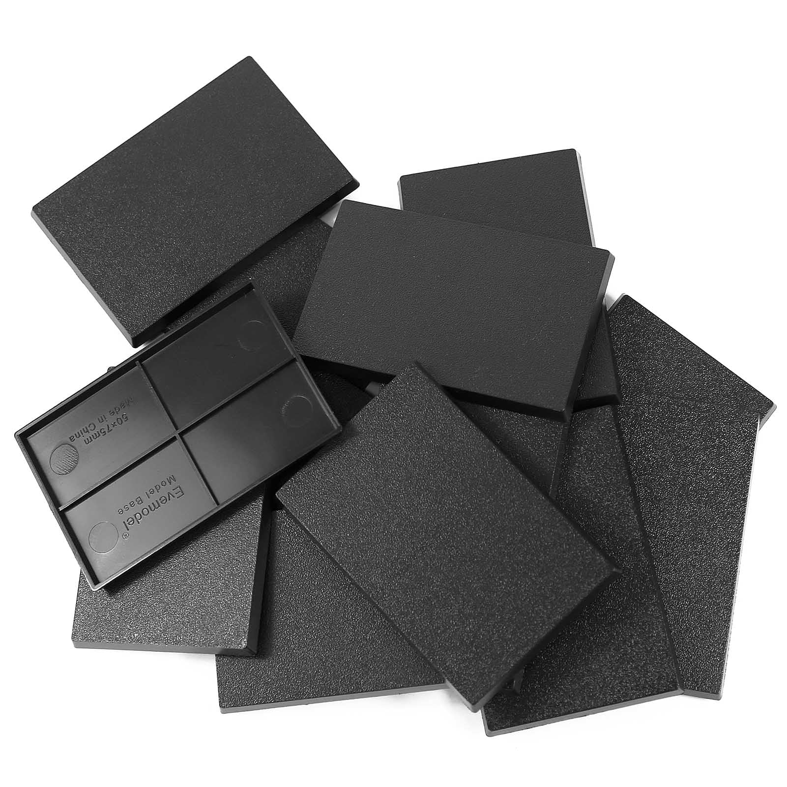 Evemodel Plastic Model Bases Rectangle Black ABS for Wargame Tabletop Military Simulation Scene (50 * 75mm-24pcs)