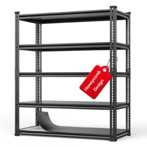 lauxery 45.2" wide garage shelving heavy duty storage rack 3000lbs load capacity, 5 tier adjustable garage storage shelving units, boltless metal garage shelf for storage 72" h x 45.2" wx 18.8" d