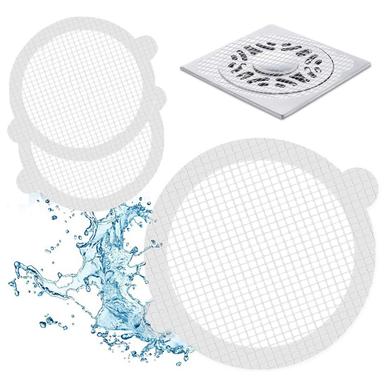 YS0911 10pcs Disposables Shower Drain Hair Catcher Mesh Stickers for Floor Drain Bathtub Bathroom Kitchen Filter Screen Stopper Round Drain Cover