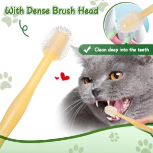 4 Pack Cat Dog Toothbrush 360 ° Silicone Soft Dog Cat Toothbrush 360 ° with Finger Toothbrushes Cat Dog Tooth Brushing Kit Canine Dental Care for Small Medium Large Breed Dogs Cats Puppy Doggie Kitten