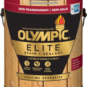 Olympic Elite 1 gal. Atlas Cedar Semi-Transparent Stain and Sealant in One Low VOC