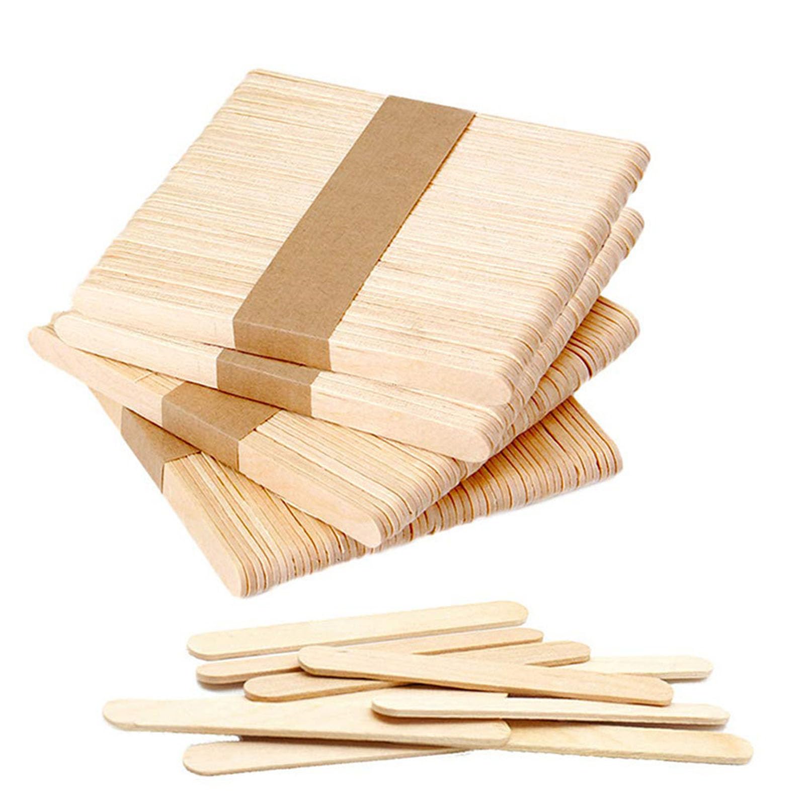 Hougnioe 200pcs Popsicle Sticks for Crafts,Wooden Sticks for Crafts, 4.5-inch Lolly Craft Sticks, Used for School, Handicraft Classes, Extracurricular Craft Production, Craft Model Building