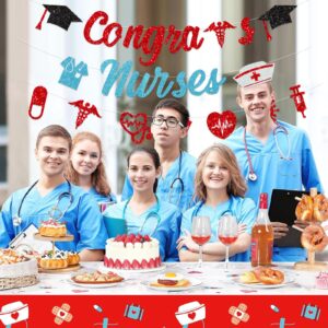 Congrats Nurse Banner Nurse Glitter Graduation Banner Party Decorations Class of 2024 Congrats RN BSN Congrats Nurse Grad Party Decor Garland Nursing School Graduate Favors