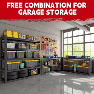 Lauxery 45.2" Wide Garage Shelving Heavy Duty Storage Rack 3000lbs Load Capacity, 5 Tier Adjustable Garage Storage Shelving Units, Boltless Metal Garage Shelf for Storage 72" H X 45.2" WX 18.8" D