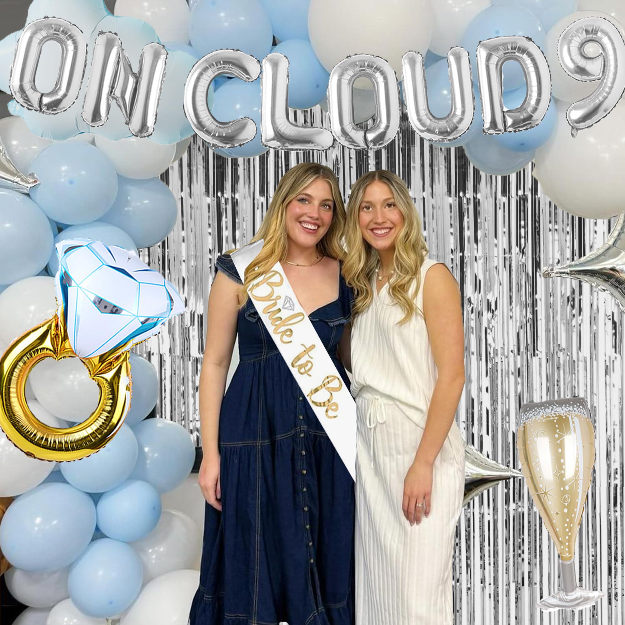 The Bride Is on Cloud 9 Bachelorette Party Decorations, Cloud 9 Bachelorette Bridal Shower Decorations for Women Girls