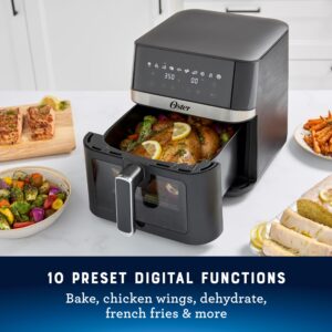 Oster Air Fryer, 6 Quart Digital Air Fryer, Large Air Fryer with Window