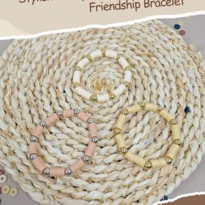 ClaBead Bracelet Making Kit 3200Pcs, Clay Beads Bracelet Kit with Gold Beads and Sliver Beads, Swift Friendship Beads Bracelet Kit for Bracelets Making (Earth Tone)