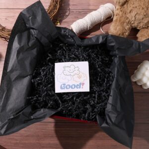 Koogel 1LB Black Shred Paper Fillers, Crinkle Cut Shredded Confetti Stuffing for Basket Filling Halloween Christmas Birthday Graduation Party Gift Box Packaging