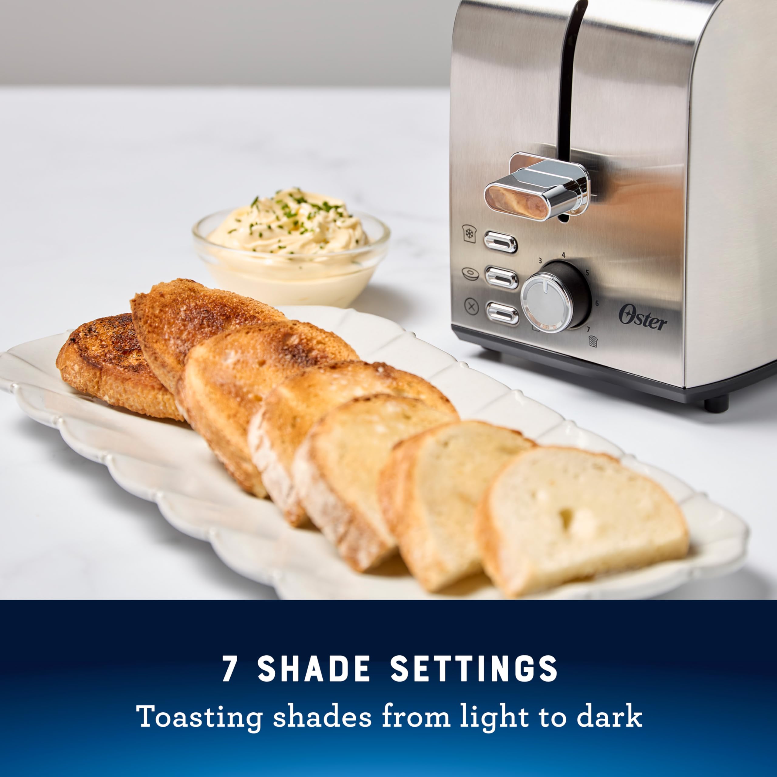 Oster 2-Slice Toaster with Extra Wide Slots, Stainless Steel