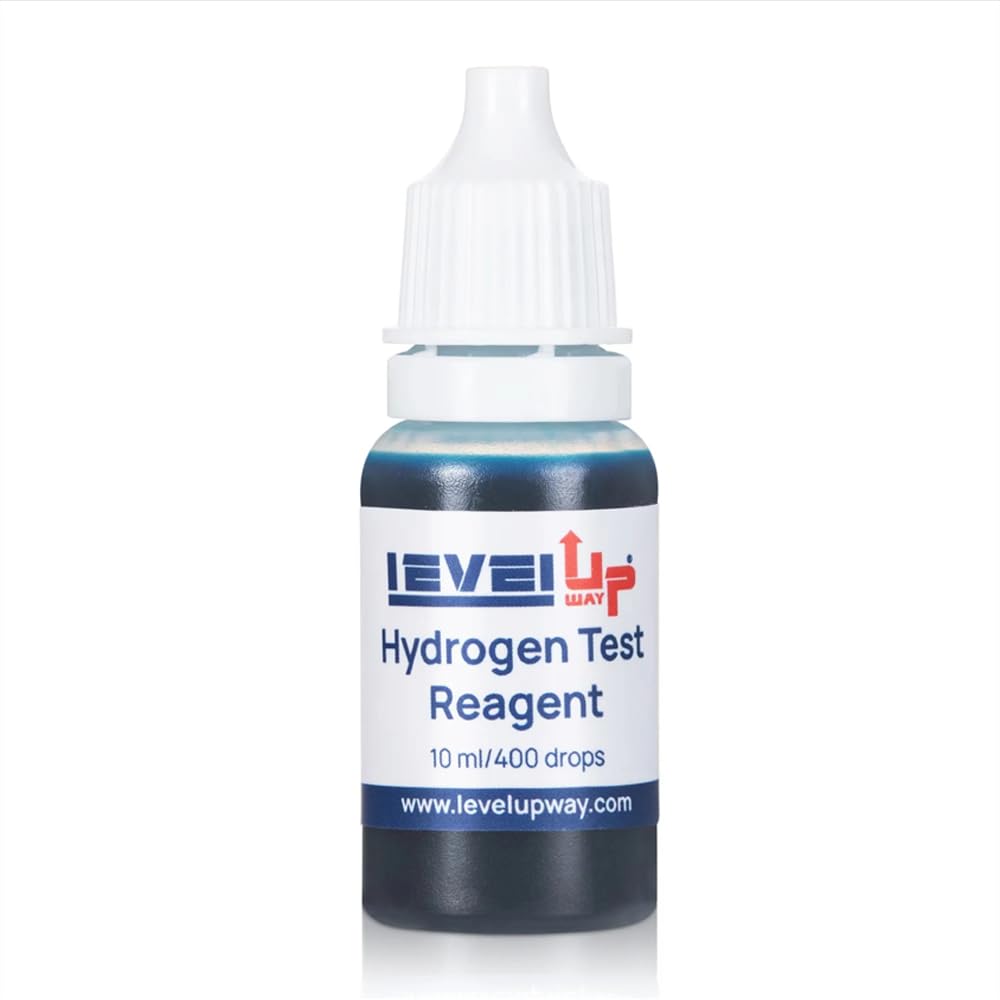 Level Up Way - Hydrogen Test Reagent – Hydrogen Water Tester for Measuring Molecular Hydrogen Concentration in Water – Blue Test Drops for Water Hydrogenator