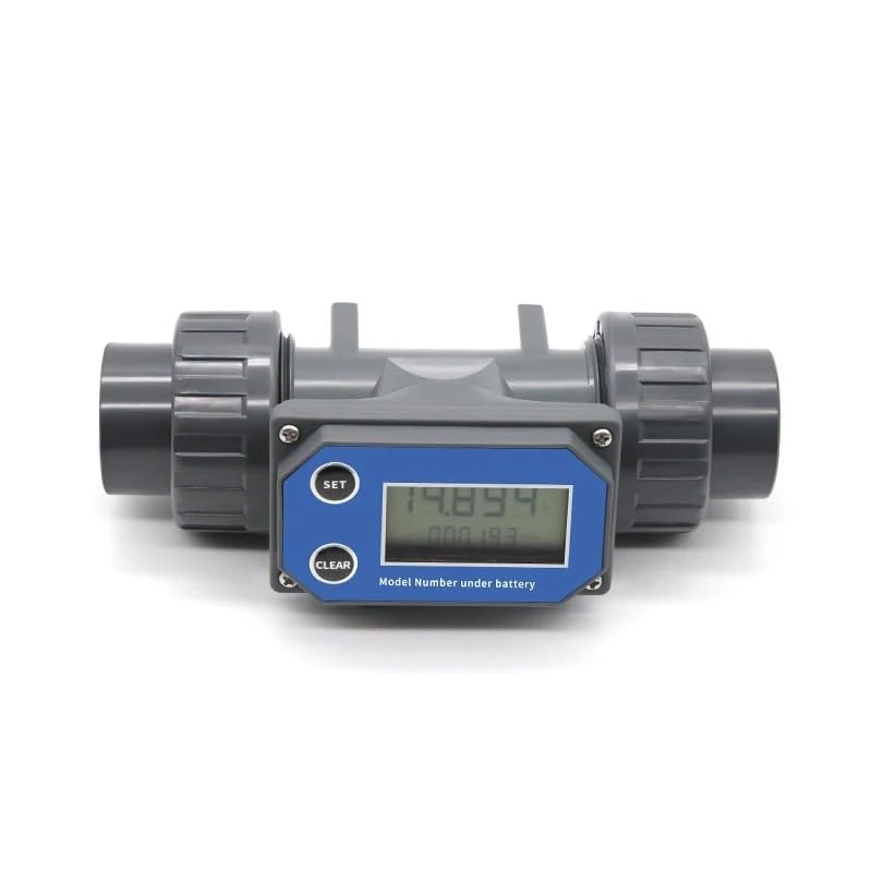 Aoleaby 1"" 1-1/2"" 2"" 2-1/2"" 3"" Turbine Flow Meter Electronic PVC LCD Digital Display Flowmeter ZJLCD-BT01 for Farm/Garden Irrigation (Size : 2"", Color : Without Cable)