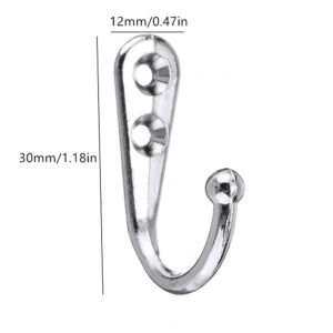 QRZLP Wall Mounted Coat Hooks, Heavy Duty Hanger Hook with Screws Vintage Zinc Alloy Wall Clothes Hanger Coat Hat Hook Cloakroom Hook for Hat, Towel, Key, Robe, Coats, Scarf, Bag, Cap, etc. (Black)