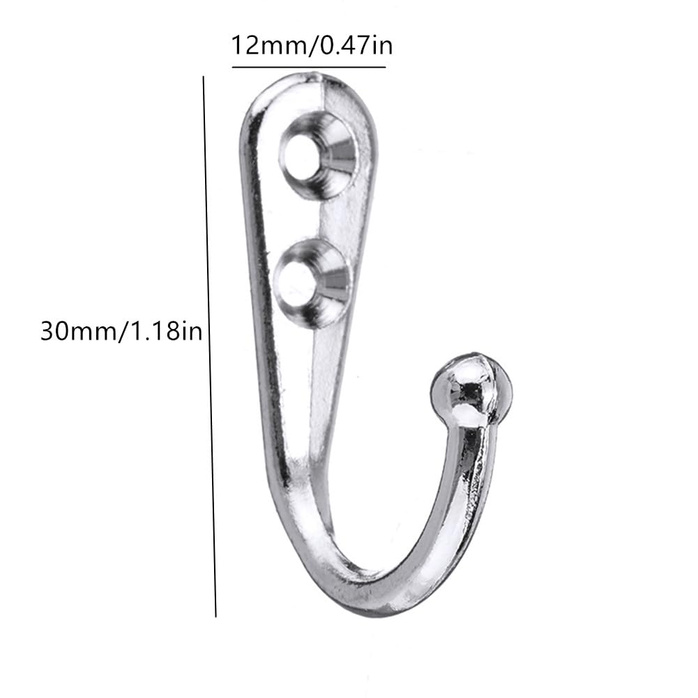 QRZLP Wall Mounted Coat Hooks, Heavy Duty Hanger Hook with Screws Vintage Zinc Alloy Wall Clothes Hanger Coat Hat Hook Cloakroom Hook for Hat, Towel, Key, Robe, Coats, Scarf, Bag, Cap, etc. (Black)