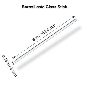 15 Pack Glass Stirring Rods: Diameter 5mm Length 6 inch Glass Stir Sticks, Borosilicate Glass Stirring Rod for Mixing Lab