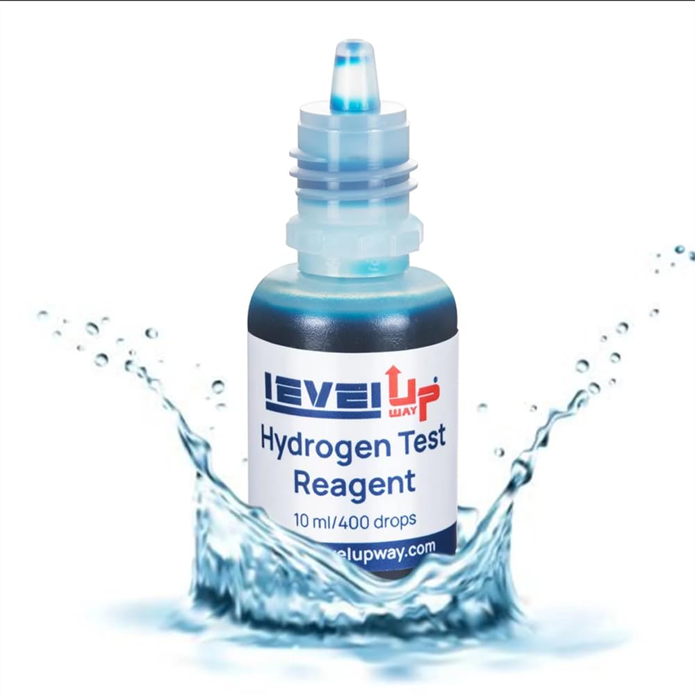 Level Up Way - Hydrogen Test Reagent – Hydrogen Water Tester for Measuring Molecular Hydrogen Concentration in Water – Blue Test Drops for Water Hydrogenator