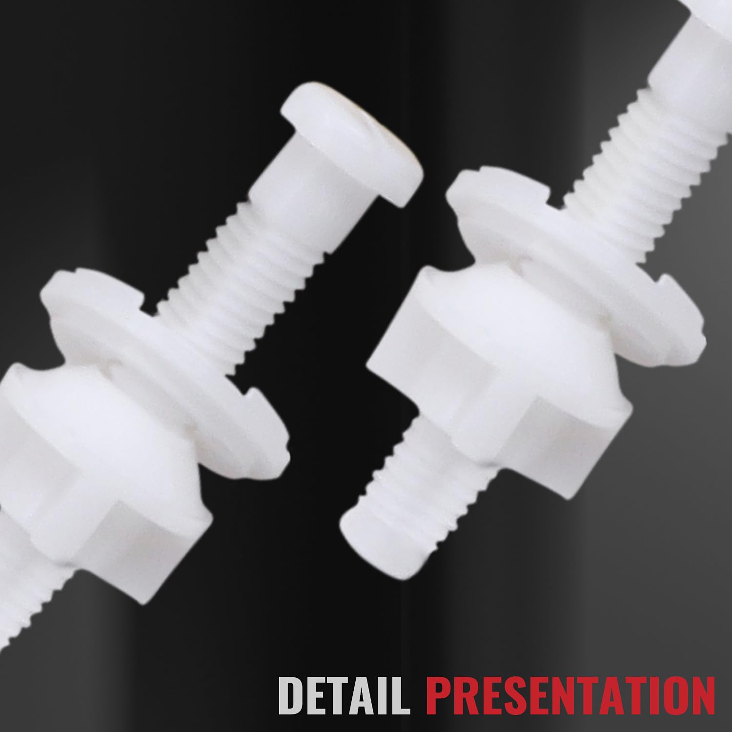 PuritySage Traditional Toilet Seat Bolts, Compatible with TOTO THU689 Toilets and Bidets,White Plastic Toilet Seats Replacement Parts,2-Pack