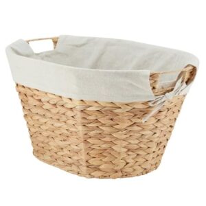 daolux braided water hyacinth, laundry basket, natural, hand woven, handles, adult