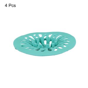 uxcell Hair Catcher, 3.94inch Silicone Hair Stopper Shower Drain Covers Drain Protector for Bathroom Kitchen Balcony, Blue 2Pcs