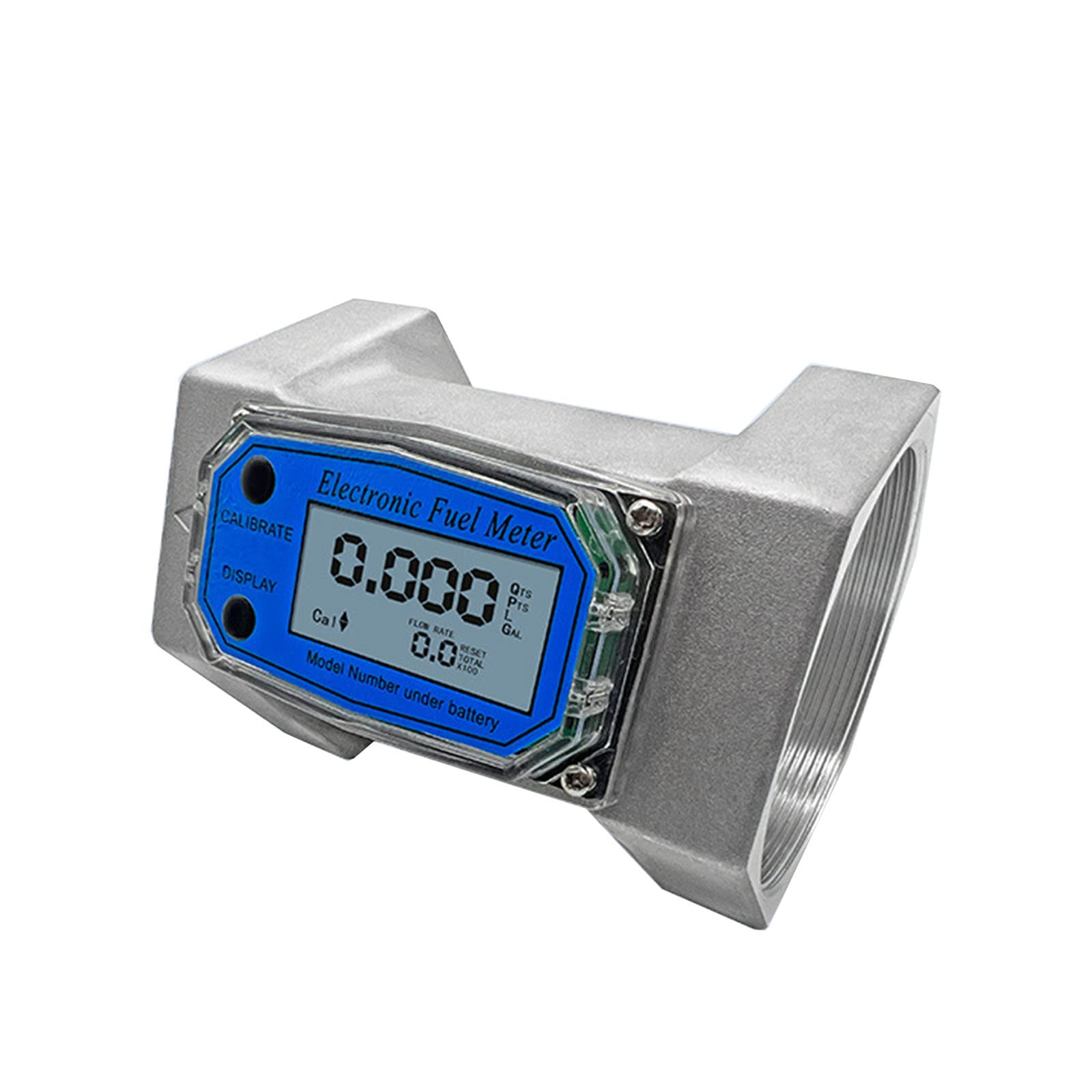 Hisocute Flowmeter 1in/2in/2.5in/3in LCD Digital Liquid Flow Sensor Meter Electronic Turbine-Flowmeter For Diesel-Fuel Urea Water Flowmeter Operated(not Included)