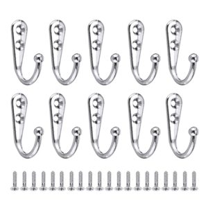 qrzlp wall mounted coat hooks, heavy duty hanger hook with screws vintage zinc alloy wall clothes hanger coat hat hook cloakroom hook for hat, towel, key, robe, coats, scarf, bag, cap, etc. (black)