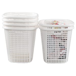 Kekow 45 L Large Storage Basket, 6-Pack Plastic Laundry Hamper, White