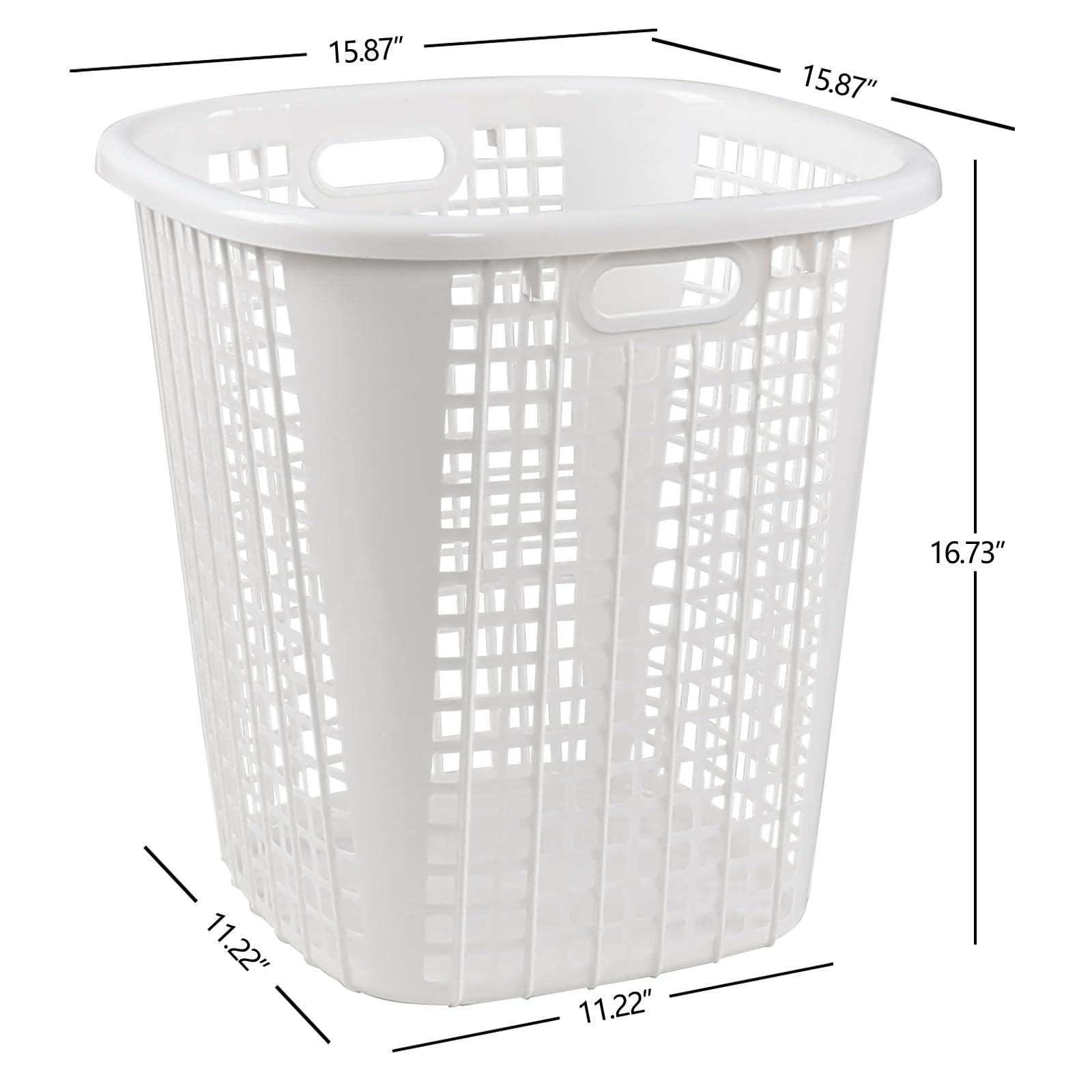 Kekow 45 L Large Storage Basket, 6-Pack Plastic Laundry Hamper, White