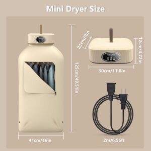 Portable Clothes Dryer, Mini Laundry Dryers Small Compact Foldable Electric Drying Machine with Dry Bag for Travel, RV, Home, Apartment