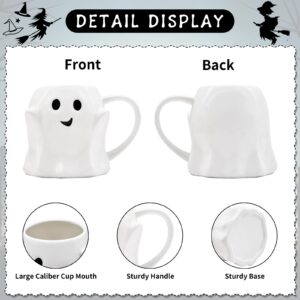 14 oz Halloween Ghost Coffee Mug - White Cute Ceramic Ghost Pattern Ghostface Mug Coffee Cup Halloween Accessories Birthday Gifts for Kids Adults