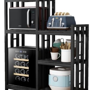 6-Tier Kitchen Bakers Rack Storage Shelf with Wheels, Utility Plant Stand/ Mini Fridge & Microwave Oven Stand Table, Coffee Bar, Adjustable Kitchen Shelves Freestadning for Home Office Patio