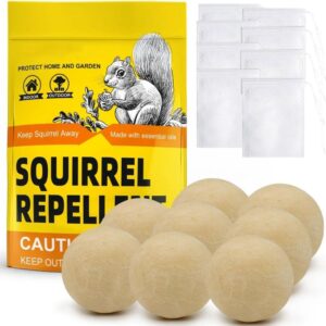 Squirrel Repellent Outdoor,Chipmunk Repellent Outdoor,Mint Squirrel Deterrent Outdoor,Squirrel Repellents for Garden, Get rid of Squirrels, Multi-Use Formula for Gardens, Attics and Around Home 8P