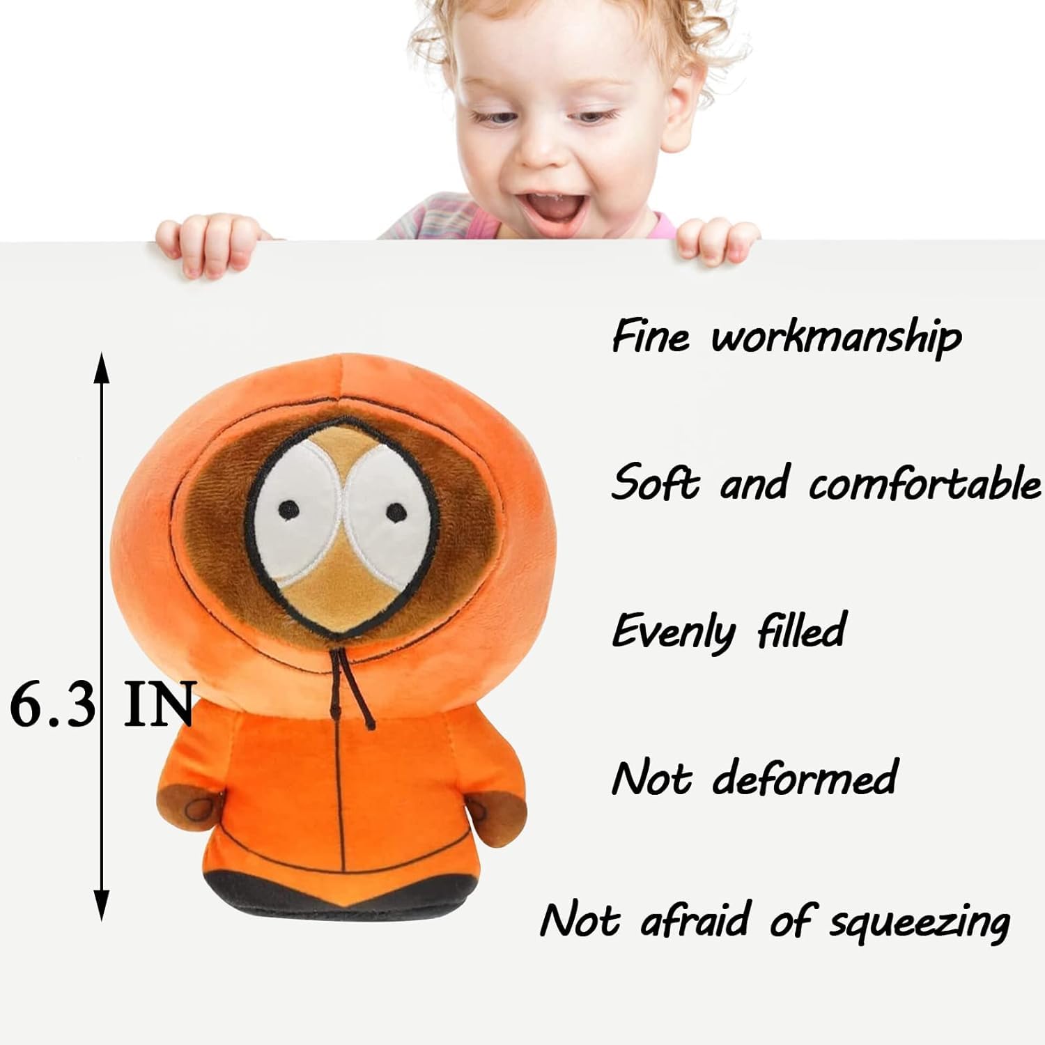 YZONU SP Anime Plush Toys, 8'' Kyle Cartman Kenny Butters Soft Plush Doll Cute Plush Pillow Stuffed Animals Toy Birthday Gifts for Children Adults and Fans（Kenny）