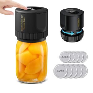 Electric Mason Jar Vacuum Sealer Kit for Regular & Wide Mouth Mason Jar, Automatic Jar Vacuum Sealer Machine for Food Save