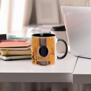 1/3 Ceramic Coffee Mug - Novelty Music Note Cups, Funny Music Note Coffee Mug | Guitars Piano Violin Musician Coffee Cup, Musical Notes Design Guitar Coffee Cup for Musical Teacher Music Lover