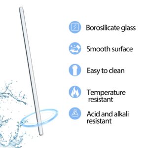 15 Pack Glass Stirring Rods: Diameter 5mm Length 6 inch Glass Stir Sticks, Borosilicate Glass Stirring Rod for Mixing Lab