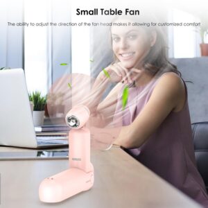 NONLOCK 4 IN 1 Portable Handheld Fan,Personal Foldable Cooling Fan, Mini Pocket Fan,Desk Fan,Hand Fan,Flashlight,Power Bank,Table Lamp,Camping Travel Beach Fan, Birthday Gifts for Women Mom(Pink)