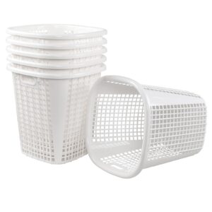 kekow 45 l large storage basket, 6-pack plastic laundry hamper, white