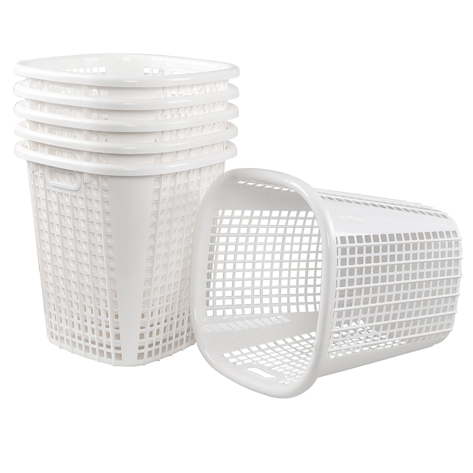 Kekow 45 L Large Storage Basket, 6-Pack Plastic Laundry Hamper, White