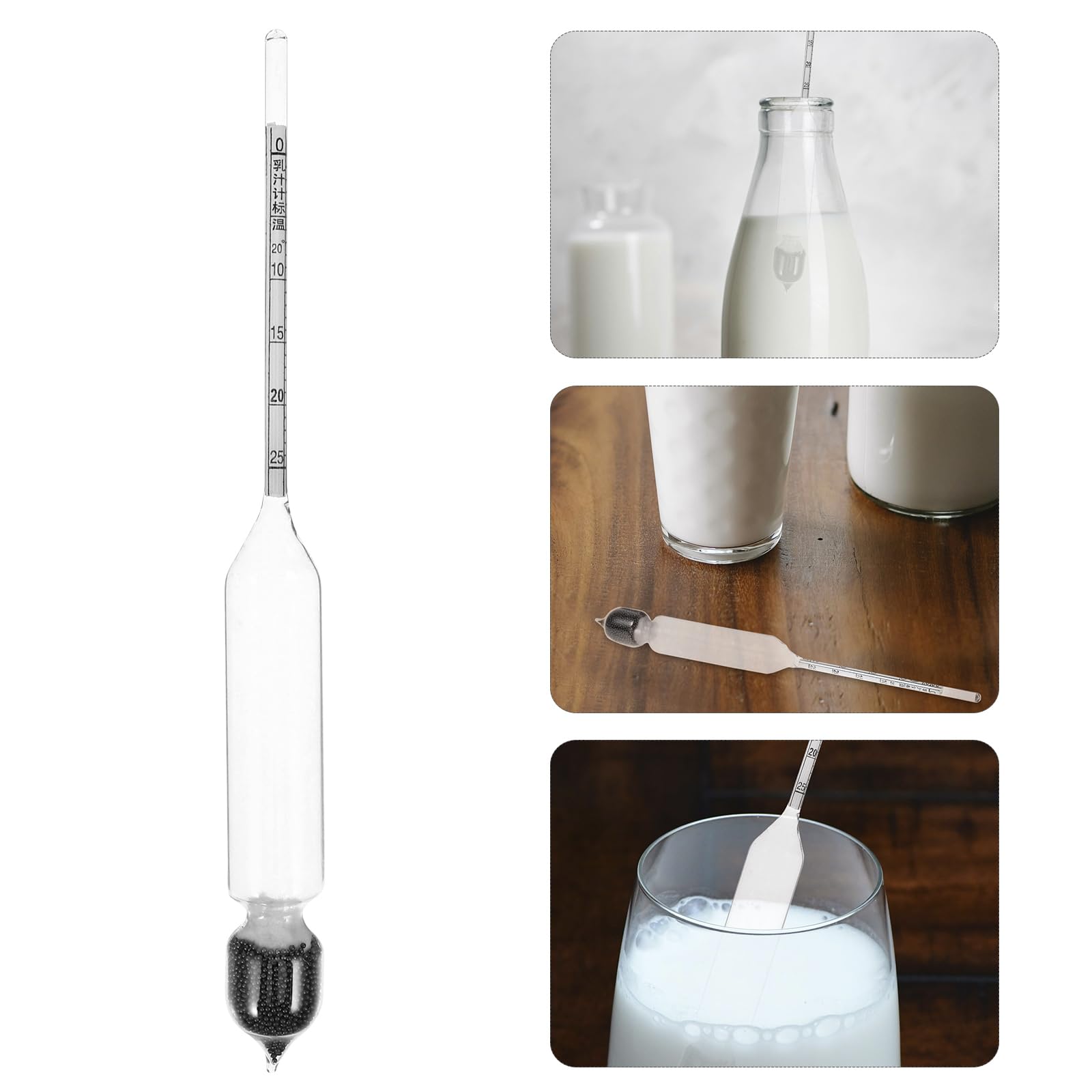 Amosfun Lactometer Dairy Hydrometer for Milk, Whey, Milk Density Tool Kitchen Supply