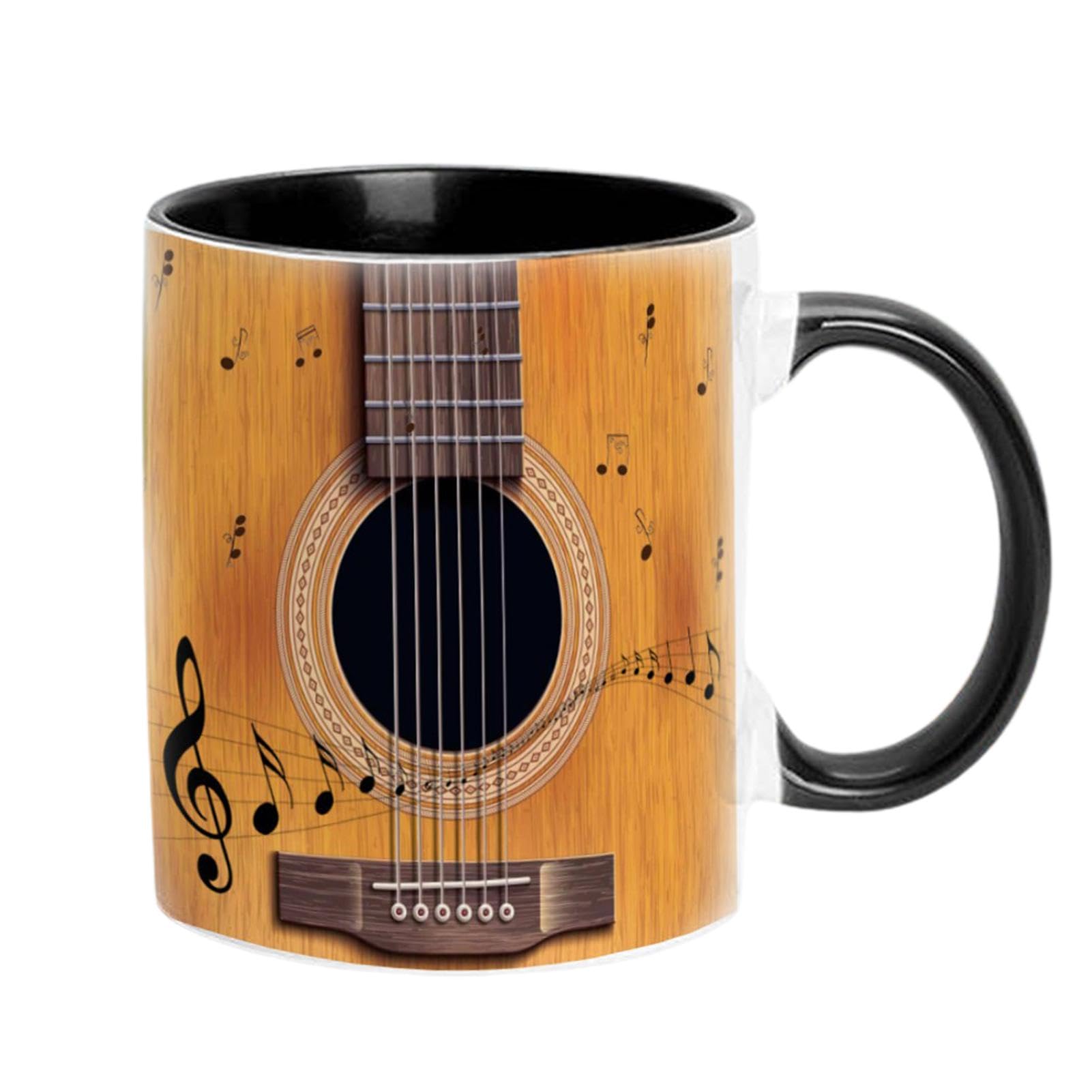 1/3 Ceramic Coffee Mug - Novelty Music Note Cups, Funny Music Note Coffee Mug | Guitars Piano Violin Musician Coffee Cup, Musical Notes Design Guitar Coffee Cup for Musical Teacher Music Lover