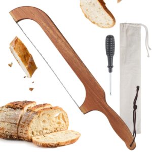 qikfas sourdough bread knife, bread bow knife, bread knife for homemade bread with reliable sourdough crafting, ergonomic handler, premium sharpness blade