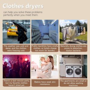 Portable Clothes Dryer, Mini Laundry Dryers Small Compact Foldable Electric Drying Machine with Dry Bag for Travel, RV, Home, Apartment