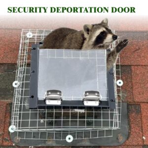 Raccoon One Way Eviction Door, Raccoon Trap Live Catcher, The Raccoon Trap Contactless Excluder for Attics, Under Decks, and Chimneys, DIY Installation(with 8 Tie Tapes)