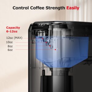 Bonsenkitchen Single Serve Coffee Maker, Coffee Brewer for K Cup Capsule, Fast Brewing Coffee Machine, 6 to 12oz Brew Sizes, Sleek Space Saving Design