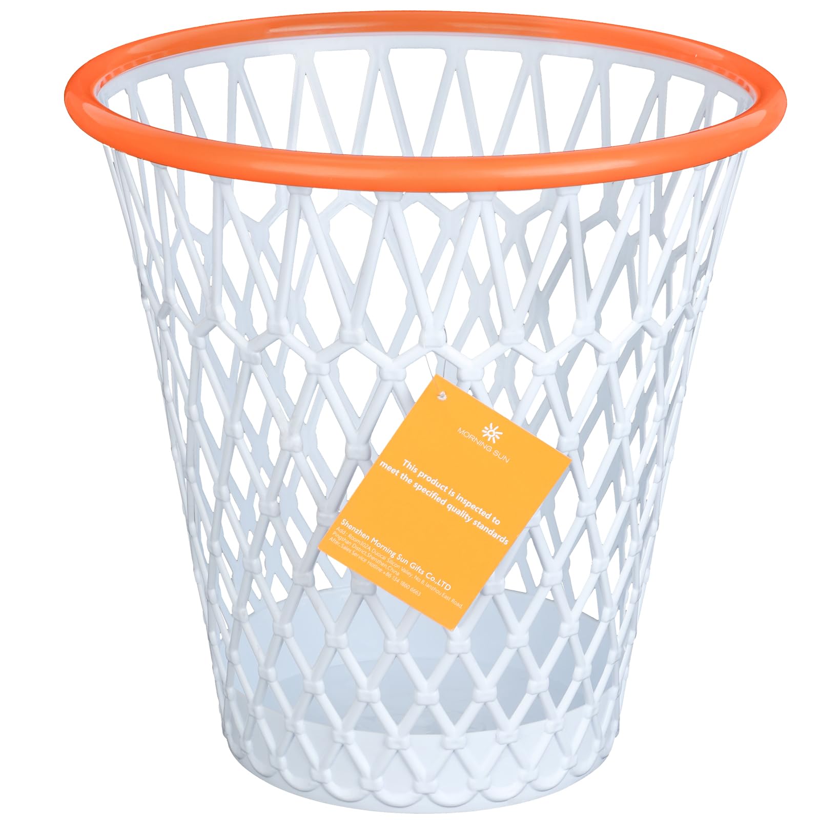 Trash Can,Basketball Trash Can,4.5 Gallon Garbage Can for Basketball Party, Basketball Hoop Style,Basketball Net Waste Basket,Size11"x11"x12"for Basketball Room,Basketball gift,Coffee Shop,Gym.