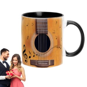 1/3 Ceramic Coffee Mug - Novelty Music Note Cups, Funny Music Note Coffee Mug | Guitars Piano Violin Musician Coffee Cup, Musical Notes Design Guitar Coffee Cup for Musical Teacher Music Lover