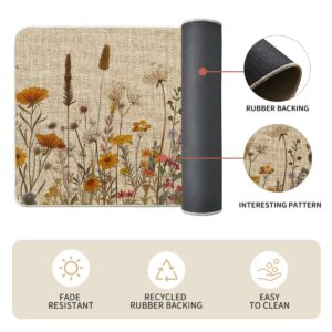 Artoid Mode Flowers Fall Kitchen Mats Set of 2, Autumn Home Decor Low-Profile Kitchen Rugs for Floor - 17x29 and 17x47 Inch