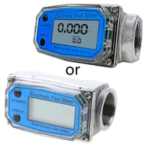 Hisocute Flowmeter 1in/2in/2.5in/3in LCD Digital Liquid Flow Sensor Meter Electronic Turbine-Flowmeter For Diesel-Fuel Urea Water Flowmeter Operated(not Included)