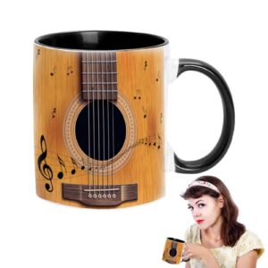 1/3 Ceramic Coffee Mug - Novelty Music Note Cups, Funny Music Note Coffee Mug | Guitars Piano Violin Musician Coffee Cup, Musical Notes Design Guitar Coffee Cup for Musical Teacher Music Lover