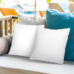 CASAJOY Pack of 2 18x18 Outdoor Pillow Inserts, Water Resistant Throw Pillow Inserts, Cushion Inner Pads for Patio, Furniture, Sofa, Bed, Living Room, Garden Decorative Waterproof Pillow Inserts