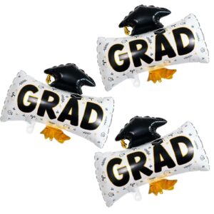 avmbc graduation diploma balloons, graduation cap balloons, graduation hat balloon, graduation congrats grad foil balloon for graduation party decorations supplies 3pcs